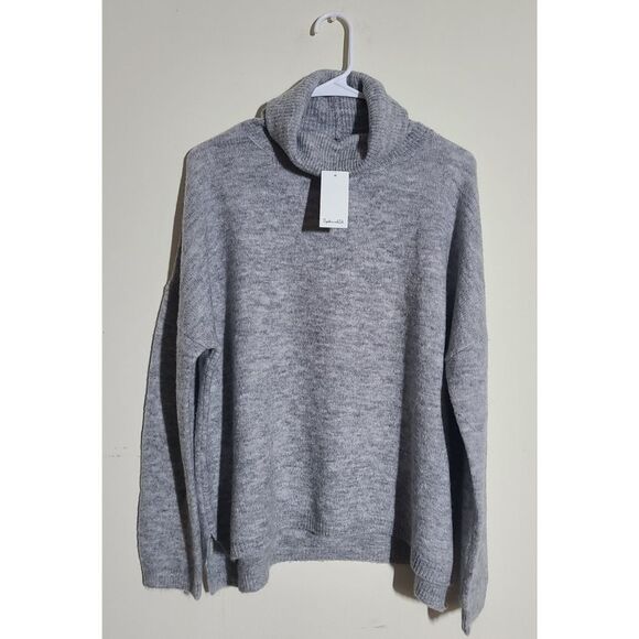 NWT|Splendid Lodge Grey Funnel Neck Sweater, SMALL - Picture 1 of 9